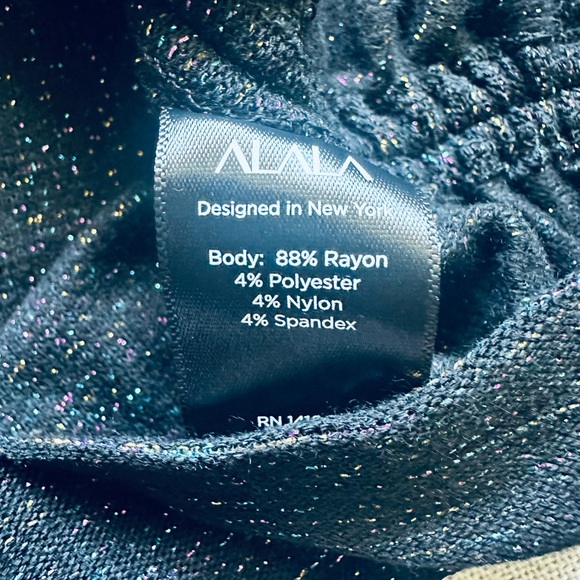 ALALA Charter Ruched Sparkle Sweatshirt Top New - Picture 7 of 11